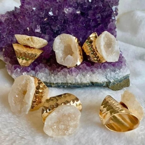 Handmade Jewelry - Celestial RAW Quartz Geode Ring